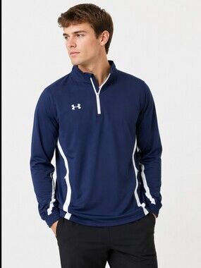 Under‎ Armour NEW Men's M Navy Blue Quarter Zip All-Season Performance Pullover